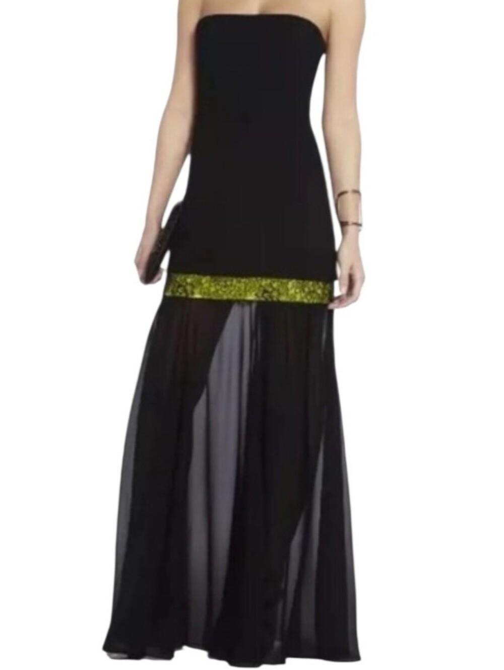 BCBGMAXAZRIA "Jamysen" Strapless Maxi Gown